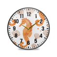 thumbnail image 1 of Yayeee Wall Clock Battery Operated 9.5" Silent Quartz Non-Ticking for Living Room Decor, Orange Seahorse, 1 of 8