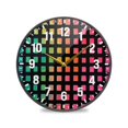 thumbnail image 1 of Yayeee Wall Clock Battery Operated 9.5" Silent Non-Ticking for Living Room, Pink Block Pattern, 1 of 8