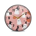thumbnail image 1 of Yayeee Wall Clock Battery Operated 9.5" Silent Non-Ticking for Living Room, Pink Cartoon Halloween, 1 of 8
