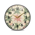 thumbnail image 1 of Yayeee Wall Clock Battery Operated 9.5" Silent Quartz Non-Ticking for Living Room Decor, Pink and Green Geometric, 1 of 8