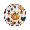 thumbnail image 1 of Yayeee Wall Clock Battery Operated 9.5" Silent Quartz Non-Ticking for Living Room Decor, Pumpkins Pattern, 1 of 8
