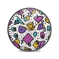 thumbnail image 1 of Yayeee Wall Clock Battery Operated 9.5" Silent Quartz Non-Ticking for Living Room Decor, Purple Retro Pattern, 1 of 8