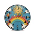 thumbnail image 1 of Yayeee Wall Clock Battery Operated 9.5" Silent Non-Ticking for Living Room, Rainbow with Stars, 1 of 8