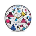 thumbnail image 1 of Yayeee Wall Clock Battery Operated 9.5" Silent Quartz Non-Ticking for Living Room Decor, Red Retro Pattern, 1 of 8
