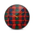 thumbnail image 1 of Yayeee Wall Clock Battery Operated 9.5" Silent Quartz Non-Ticking for Living Room Decor, Red and Blue Pattern, 1 of 8