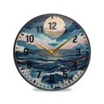 thumbnail image 1 of Yayeee Wall Clock Battery Operated 9.5" Silent Non-Ticking for Living Room, Rolling Waves, 1 of 8