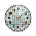 thumbnail image 1 of Yayeee Wall Clock Battery Operated 9.5" Silent Non-Ticking for Living Room, Small Pastel Pattern, 1 of 8