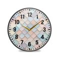 thumbnail image 1 of Yayeee Wall Clock Battery Operated 9.5" Silent Quartz Non-Ticking for Living Room Decor, Small Pink Pattern, 1 of 8