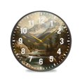 thumbnail image 1 of Yayeee Wall Clock Battery Operated 9.5" Silent Non-Ticking for Living Room, Snow Mountains, 1 of 8