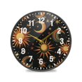 thumbnail image 1 of Yayeee Wall Clock Battery Operated 9.5" Silent Quartz Non-Ticking for Living Room Decor, Sun Moon and Stars Pattern, 1 of 8
