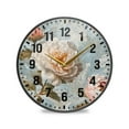 thumbnail image 1 of Yayeee Wall Clock Battery Operated 9.5" Silent Quartz Non-Ticking for Living Room Decor, Whimsical Rose, 1 of 8
