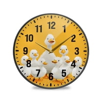 Yayeee Wall Clock Battery Operated 9.5" Silent Non-Ticking for Living Room, White Duck