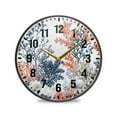 thumbnail image 1 of Yayeee Wall Clock Battery Operated 9.5" Silent Non-Ticking for Living Room, White Sea Plants, 1 of 8