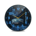 thumbnail image 1 of Yayeee Wall Clock Battery Operated 9.5" Silent Quartz Non-Ticking for Living Room Decor, Window Earth, 1 of 8