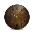 thumbnail image 1 of Yayeee Wall Clock Battery Operated 9.5" Silent Non-Ticking for Living Room, Wood Grain, 1 of 8