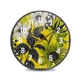 thumbnail image 1 of Yayeee Wall Clock Battery Operated 9.5" Silent Quartz Non-Ticking for Living Room Decor, Yellow Flowers, 1 of 8