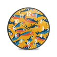 thumbnail image 1 of Yayeee Wall Clock Battery Operated 9.5" Silent Non-Ticking for Living Room, Yellow Sardines Pattern, 1 of 8