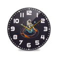thumbnail image 1 of Yayeee Wall Clock for Living Room 11.9 inch Battery Operated Round with Holder, Black Astronaut Record, 1 of 7
