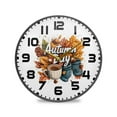 thumbnail image 1 of Yayeee Wall Clock for Living Room 9.5 inch Battery Operated Round with Holder, Autumn Day Pattern, 1 of 7