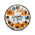 thumbnail image 1 of Yayeee Wall Clock for Living Room 9.5 inch Battery Operated Round with Holder, Pumpkins Pattern, 1 of 7