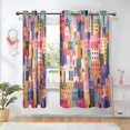 thumbnail image 1 of Yayeee Window Curtains Light Filtering 63"x42" Grommet Panel Pair Home Living Room Decor, Art Buildings, 1 of 7