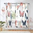 thumbnail image 1 of Yayeee Window Curtains Set of 2 for Living Room Light Filtering 63"x42", Beige Butterflies, 1 of 7