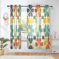 thumbnail image 1 of Yayeee Window Curtains Light Filtering 63"x42" Grommet Panel Pair Home Living Room Decor, Beige Clover Pattern, 1 of 7