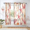thumbnail image 1 of Yayeee Window Curtains Set of 2 for Living Room Light Filtering 63"x42", Beige Starfish, 1 of 7