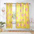 thumbnail image 1 of Yayeee Window Curtains Set of 2 for Living Room Light Filtering 63"x42", Big Pink Stars Pattern, 1 of 7