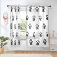 thumbnail image 1 of Yayeee Window Curtains Light Filtering 63"x42" Grommet Panel Pair Home Living Room Decor, Black Cartoon Cat Paw, 1 of 7