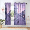 thumbnail image 1 of Yayeee Window Curtains Light Filtering 63"x42" Grommet Panel Pair Home Living Room Decor, Black Cat Walking, 1 of 7