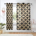 thumbnail image 1 of Yayeee Window Curtains Light Filtering 63"x42" Grommet Panel Pair Home Living Room Decor, Black Geometric, 1 of 7