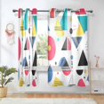 thumbnail image 1 of Yayeee Window Curtains Light Filtering 63"x42" Grommet Panel Pair Home Living Room Decor, Black Retro Pattern, 1 of 7