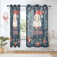 thumbnail image 1 of Yayeee Window Curtains Light Filtering 63"x42" Grommet Panel Pair Home Living Room Decor, Blue Christmas Santa, 1 of 7