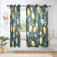 thumbnail image 1 of Yayeee Window Curtains Set of 2 for Living Room Light Filtering 63"x42", Blue Floral Lemons, 1 of 7