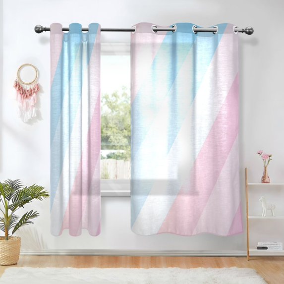 Yayeee Window Curtains Set of 2 for Living Room Light Filtering 63"x42", Blue Gradient