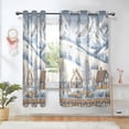 thumbnail image 1 of Yayeee Window Curtains Light Filtering 63"x42" Grommet Panel Pair Home Living Room Decor, Blue Snowy Mountain, 1 of 7