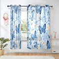 thumbnail image 1 of Yayeee Window Curtains Light Filtering 63"x42" Grommet Panel Pair Home Living Room Decor, Butterflys Flowers Pattern, 1 of 7