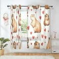 thumbnail image 1 of Yayeee Window Curtains Set of 2 for Living Room Light Filtering 63"x42", Capybara Heart Pattern, 1 of 7