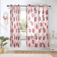 thumbnail image 1 of Yayeee Window Curtains Light Filtering 63"x42" Grommet Panel Pair Home Living Room Decor, Cherries Pattern, 1 of 7