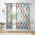 thumbnail image 1 of Yayeee Window Curtains Set of 2 for Living Room Light Filtering 63"x42", Colorful Art Pattern, 1 of 7