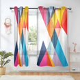 thumbnail image 1 of Yayeee Window Curtains Light Filtering 63"x42" Grommet Panel Pair Home Living Room Decor, Colorful Triangles, 1 of 7