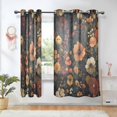thumbnail image 1 of Yayeee Window Curtains Light Filtering 63"x42" Grommet Panel Pair Home Living Room Decor, Dark Floral Pattern, 1 of 7