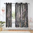 thumbnail image 1 of Yayeee Window Curtains Light Filtering 63"x42" Grommet Panel Pair Home Living Room Decor, Dark Flowers Pattern, 1 of 7