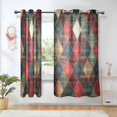 thumbnail image 1 of Yayeee Window Curtains Set of 2 for Living Room Light Filtering 63"x42", Dark Tartan Pattern, 1 of 7