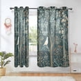 thumbnail image 1 of Yayeee Window Curtains Light Filtering 63"x42" Grommet Panel Pair Home Living Room Decor, Floral Forest Scene, 1 of 7