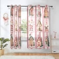thumbnail image 1 of Yayeee Window Curtains Set of 2 for Living Room Light Filtering 63"x42", Green Christmas Houses, 1 of 7