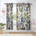 thumbnail image 1 of Yayeee Window Curtains Set of 2 for Living Room Light Filtering 63"x42", Green Floral, 1 of 7