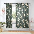 thumbnail image 1 of Yayeee Window Curtains Set of 2 for Living Room Light Filtering 63"x42", Green Leaves, 1 of 7