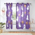 thumbnail image 1 of Yayeee Window Curtains Light Filtering 63"x42" Grommet Panel Pair Home Living Room Decor, Halloween Purple Ghosts, 1 of 7